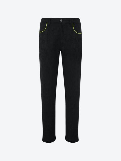 Moschino ALLOVER LOGO COTTON AND VISCOSE BLEND TROUSERS