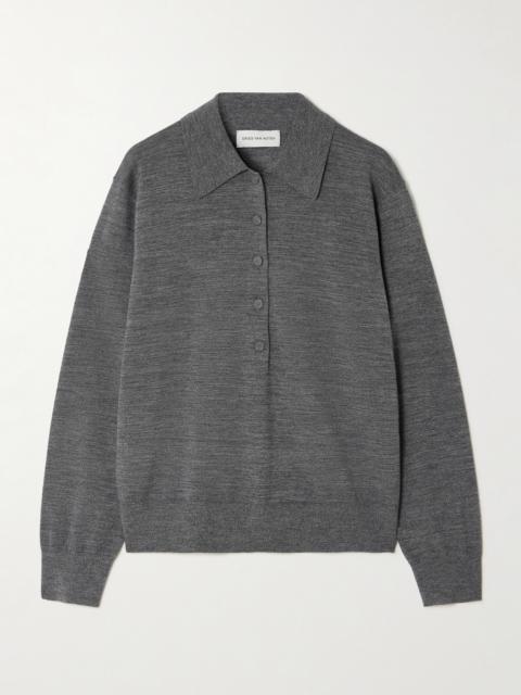Dries Van Noten Merino Wool Polo Sweater