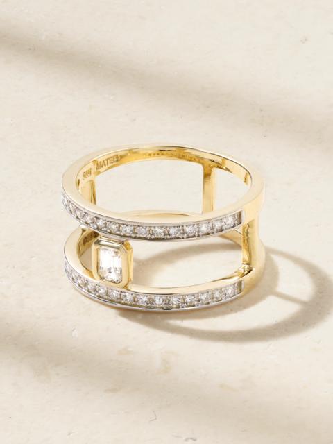 MATEO Le Double Barre 14-karat Gold Diamond Ring
