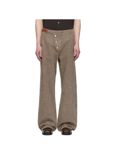 HOPE Brown Loose Fireman Jeans