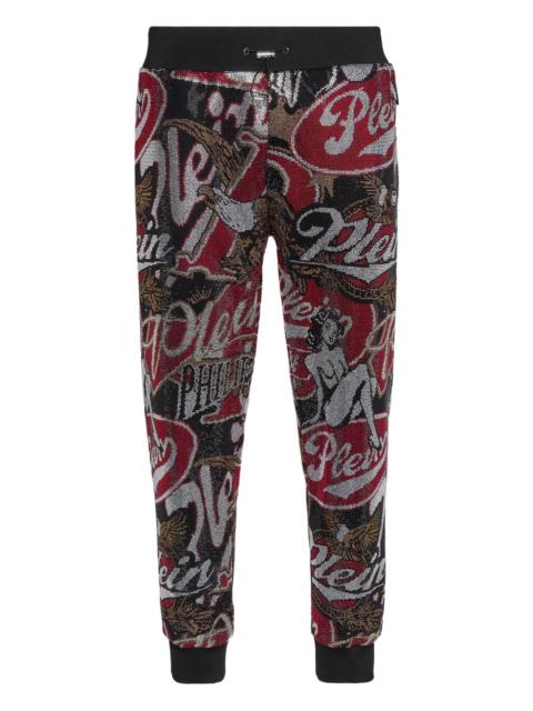 PHILIPP PLEIN Plein Beer Stones rhinestone-embellished logo track pants