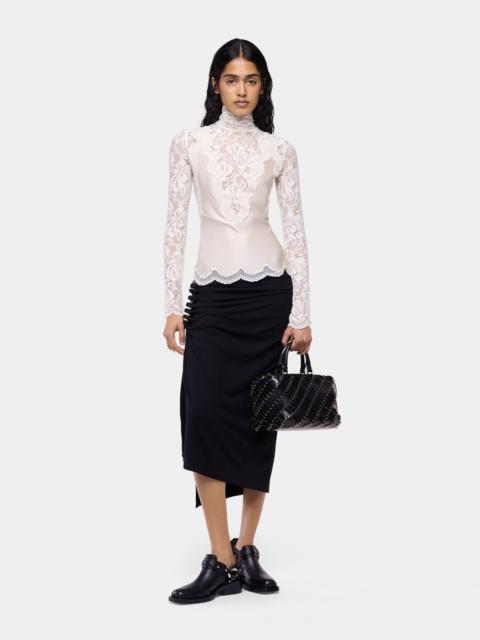 rabanne MIDI SKIRT IN BLACK JERSEY WITH DRAPING DETAILS