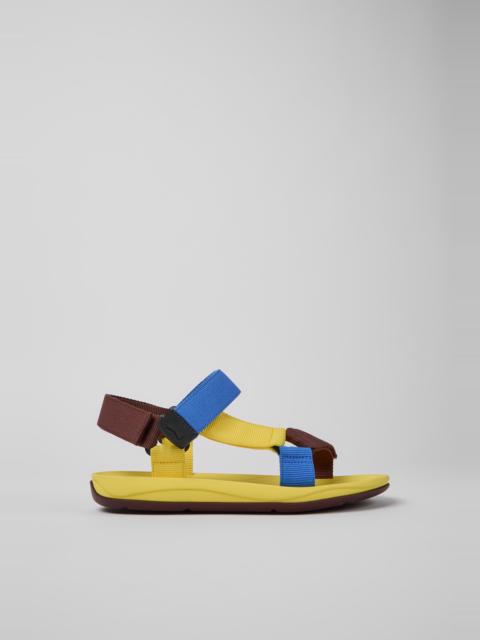 CAMPER Match Yellow, blue, and burgundy sandals for men