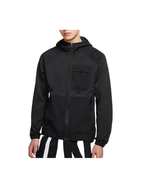 Nike Men's Nike Solid Color Small Logo Embroidered Hooded Training Jacket Autumn Black BV9309-010