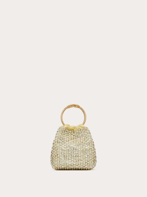 SMALL CARRY SECRETS EMBROIDERED BUCKET BAG
