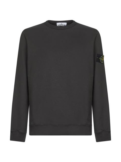 Stone Island Grey brushed organic cotton crewneck sweatshirt