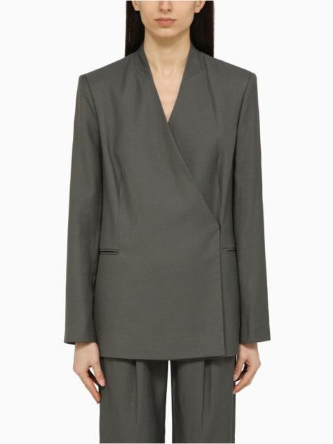 Loulou de Saison SANDYATO SINGLE-BREASTED GREY VISCOSE BLAZER