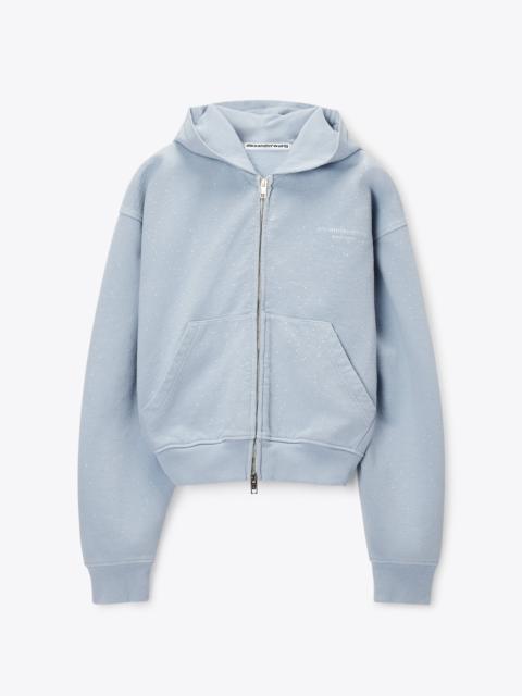 Alexander Wang CRYSTAL ZIP UP HOODIE