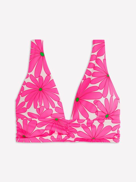 BODEN Mykonos Deep V Bikini Top-Sangria Sunset, Daisy Blossom