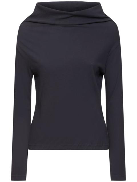 Twist jersey off neck long sleeve top