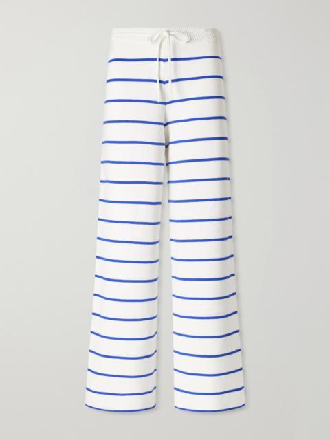 LA LIGNE Striped cotton wide-leg pants White