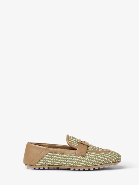 FENDI Baguette Multicolor leather loafers