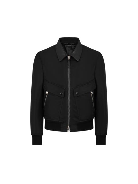 TOM FORD NYLON LEATHER COLLAR BOMBER