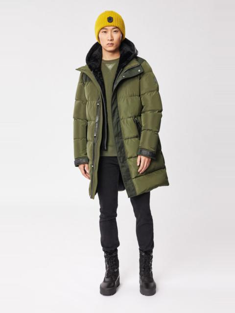 MACKAGE REYNOLD down coat with removable shearling bib and hood