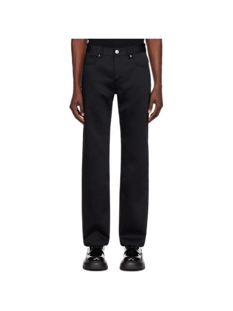 Black Straight-Leg Trousers