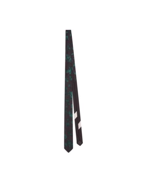 Dries Van Noten printed narrow silk tie