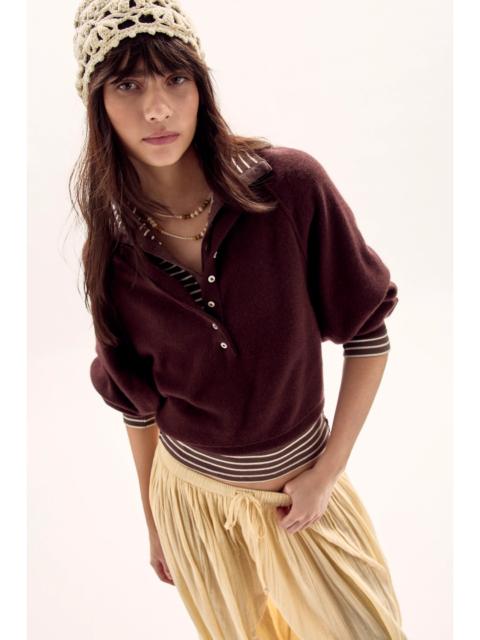 FREE PEOPLE Porta Cashmere Henley Sweater