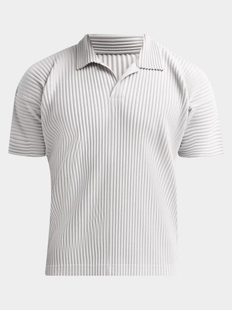 ISSEY MIYAKE Pleated Knit Polo Shirt