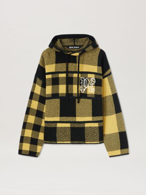 Palm Angels Monogram Tartan Knit Hoody