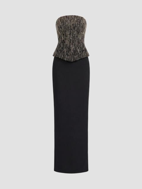 MAC DUGGAL Women's Embellished Corset Strapless Column Gown - Black
