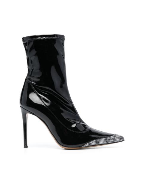 ALEXANDRE VAUTHIER 105mm crystal-embellished patent-leather boots