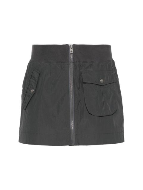 zip-up mini skirt