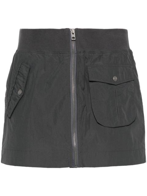 zip-up mini skirt