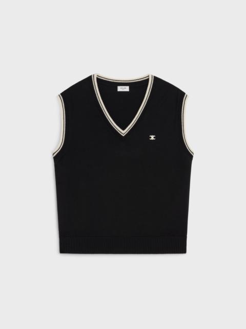 CELINE triomphe V-neck sweater in wool