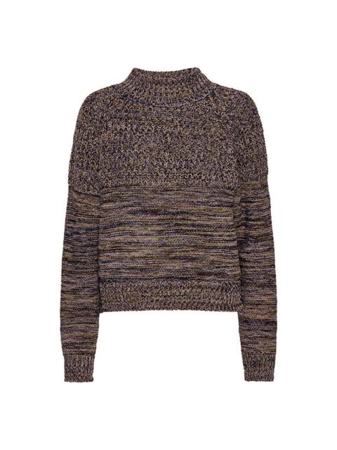 HENRIK VIBSKOV SIX END KNIT JUMPER - BLACK LAVENDER GREEN SQUARE