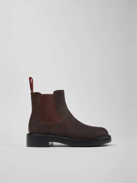 CAMPER Dean Brown Nubuck Ankle Boots for Women.