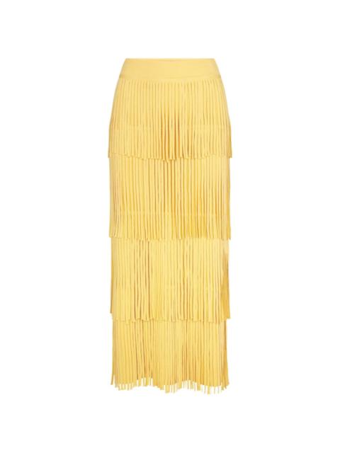 SIMONMILLER Za Za knit fringe maxi skirt