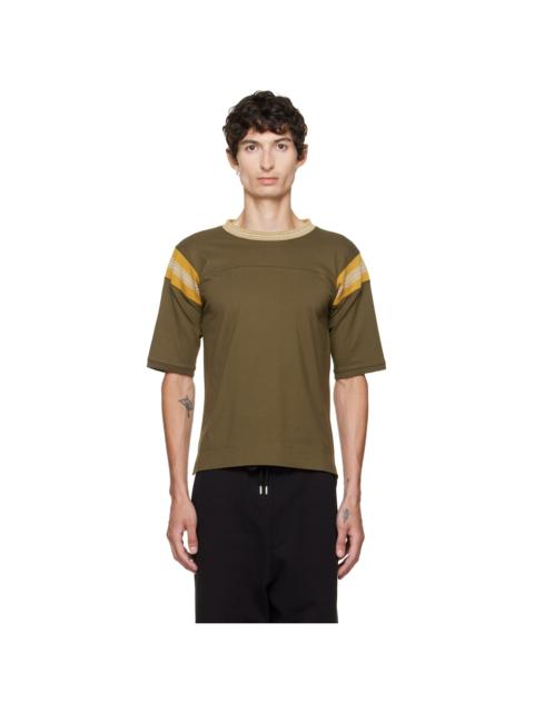 Dries Van Noten Khaki Striped T-shirt