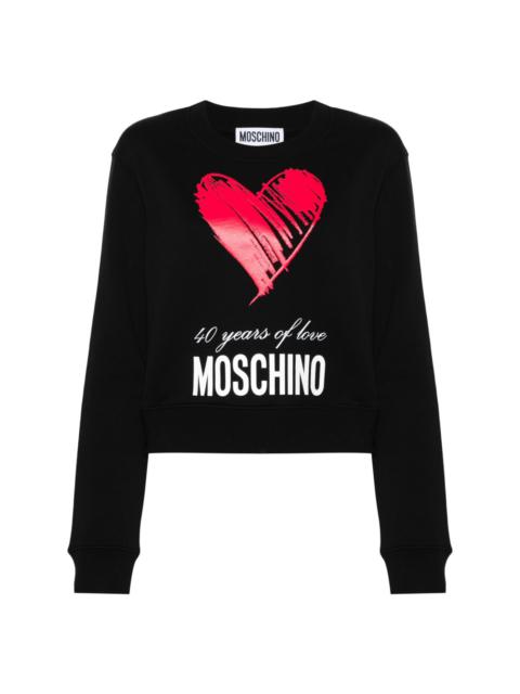 Moschino logo-print cotton sweatshirt