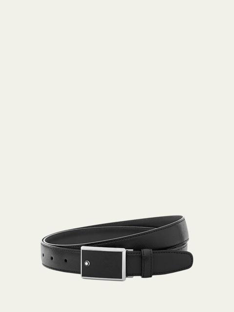 Montblanc Men's Rectangle-Buckle Leather Belt