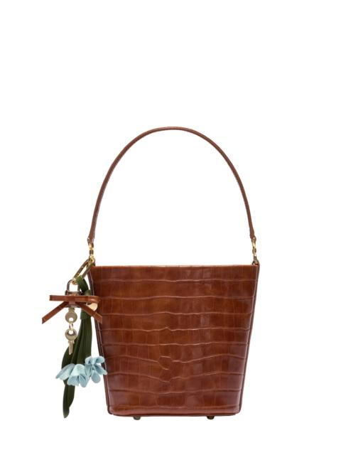 self-portrait Brown bucket bag with charms