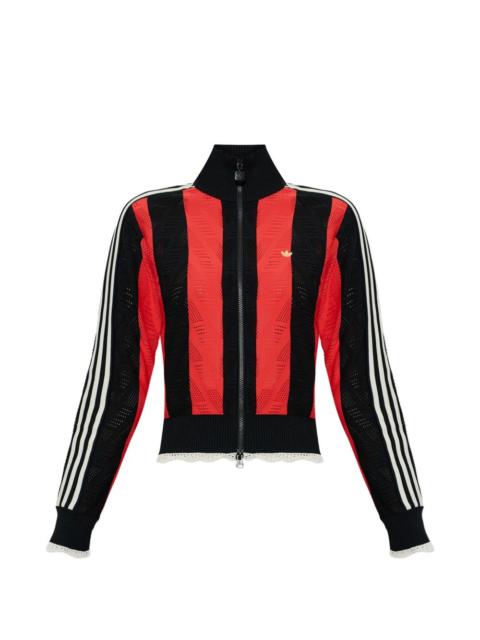 adidas striped logo-appliqué cardigan