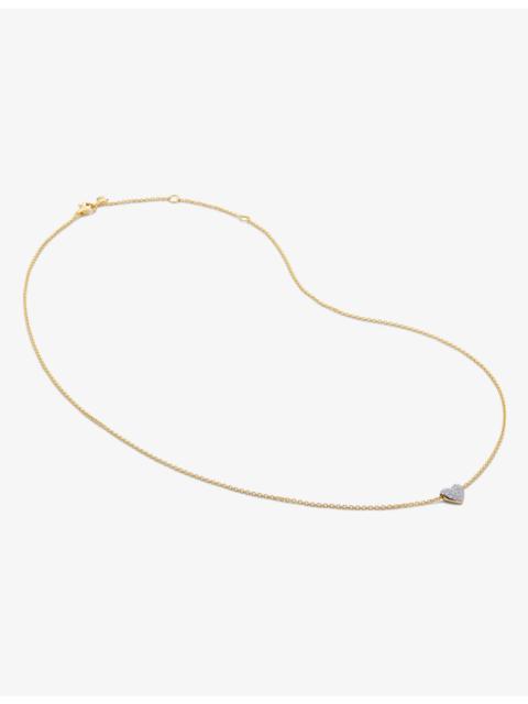 MONICA VINADER Heart 18ct Yellow Gold-Plated Vermeil Sterling-Silver And 2.4ct Lab-Grown Diamond Pendant Necklace