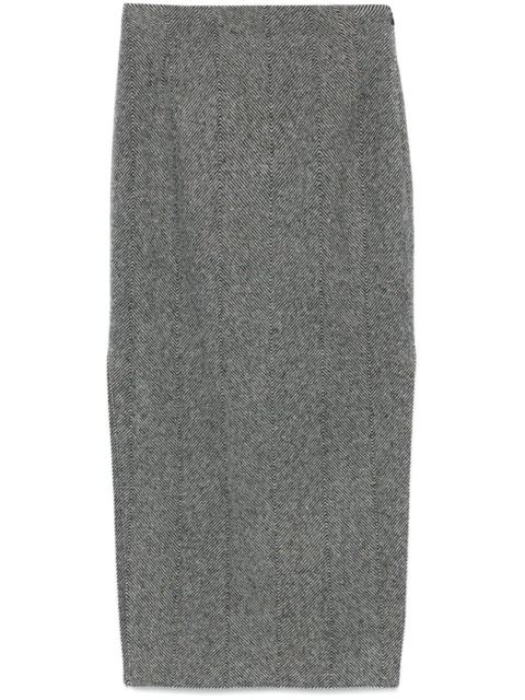 Etro herringbone midi skirt