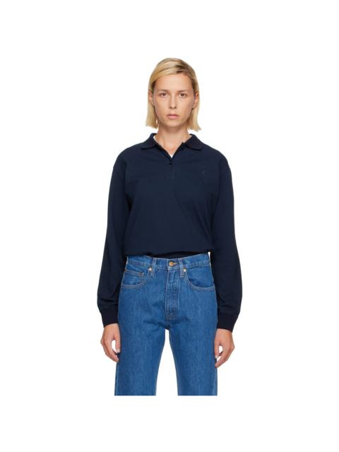 Jil Sander Navy Cotton Piquet Polo