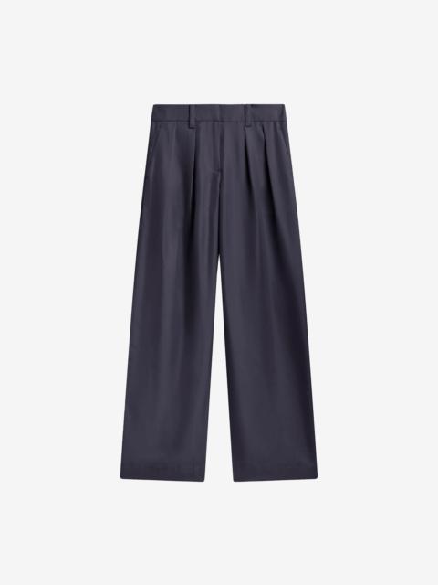 The Frankie Shop Marfa Pleated Silk Trousers - Storm Grey