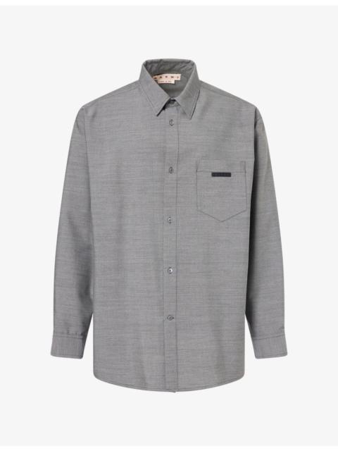 Marni Oversized Long-Sleeve Wool Shirt