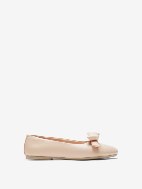 N°21 BOW-EMBELLISHED LEATHER BALLET PUMPS