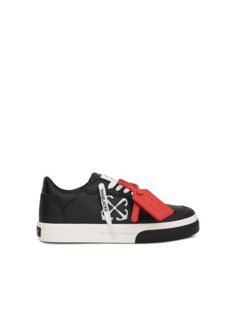 Off-White Out of Office Calf Leather Sneaker in Dark Grey/Black