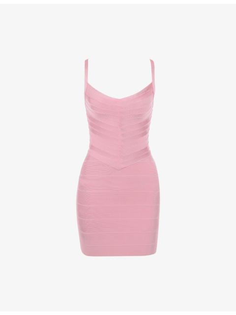 House of CB The Cinch V-Waist Woven Bandage Mini Dress