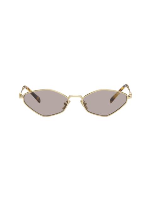 Miu Miu Gold 'Miu Miu' Logo Sunglasses
