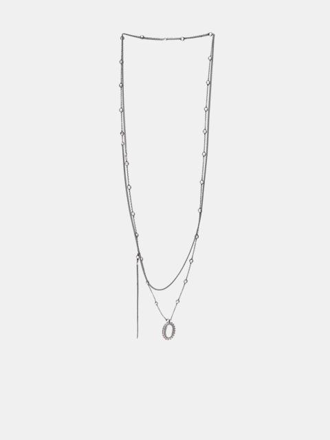 Ann Demeulemeester Wad Silver Cabochan Pendant Necklace