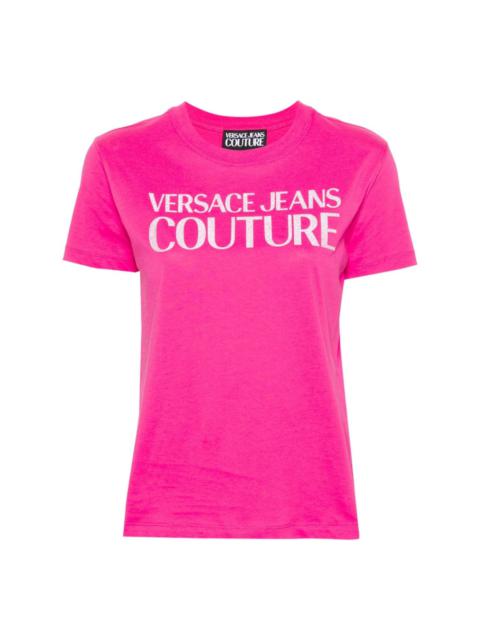 VERSACE JEANS COUTURE glittered-logo cotton T-shirt