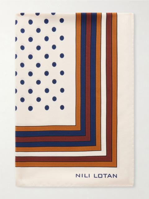 NILI LOTAN Vintage polka-dots silk scarf Multi