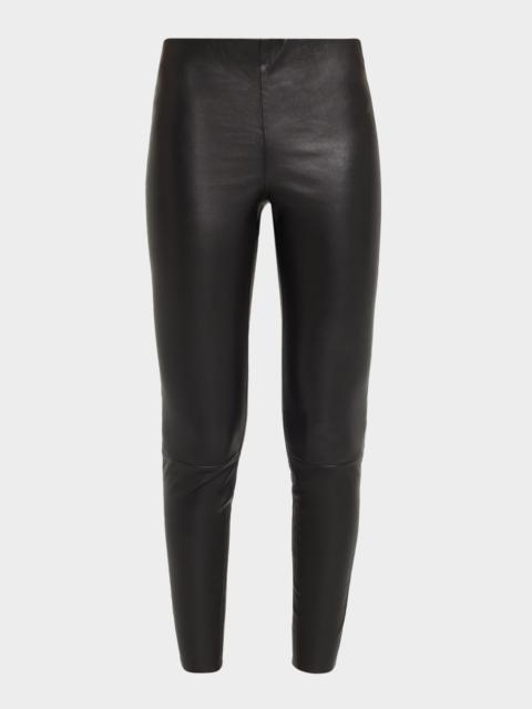 Alice + Olivia Lennox Mid-Rise Leather Leggings