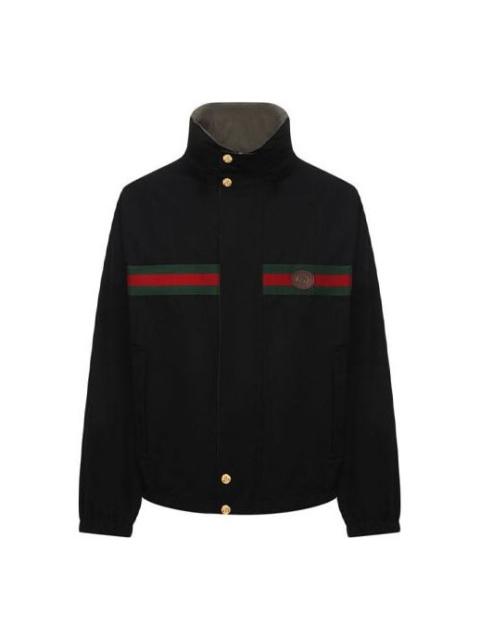 GUCCI Gucci Reversible Cotton Nylon Jacket 'Black Military Green' 639277-Z8AJT-1043